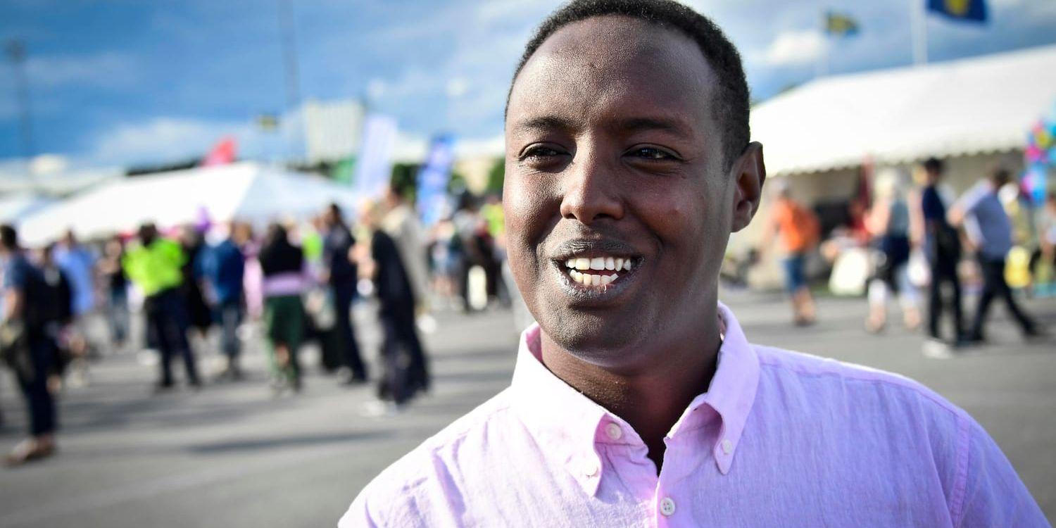 Ahmed Abdirahman på Spånga IP under politikerveckan i Järva 2017.