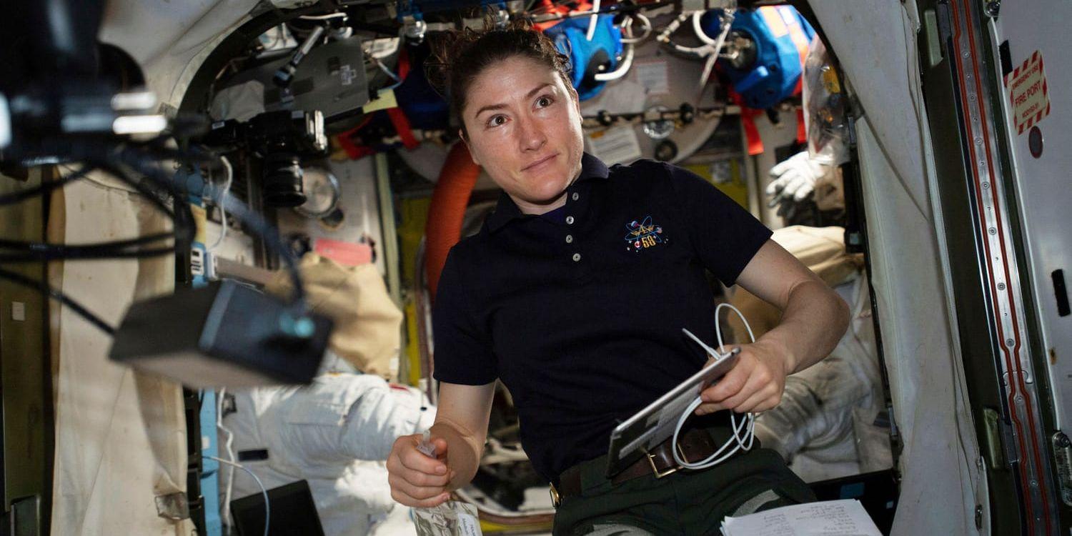 Christina Koch ombord på internationella rymdstationen ISS.