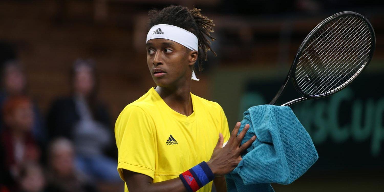 Mikael Ymer i Kungliga Tennishallen i Stockholm förra året.