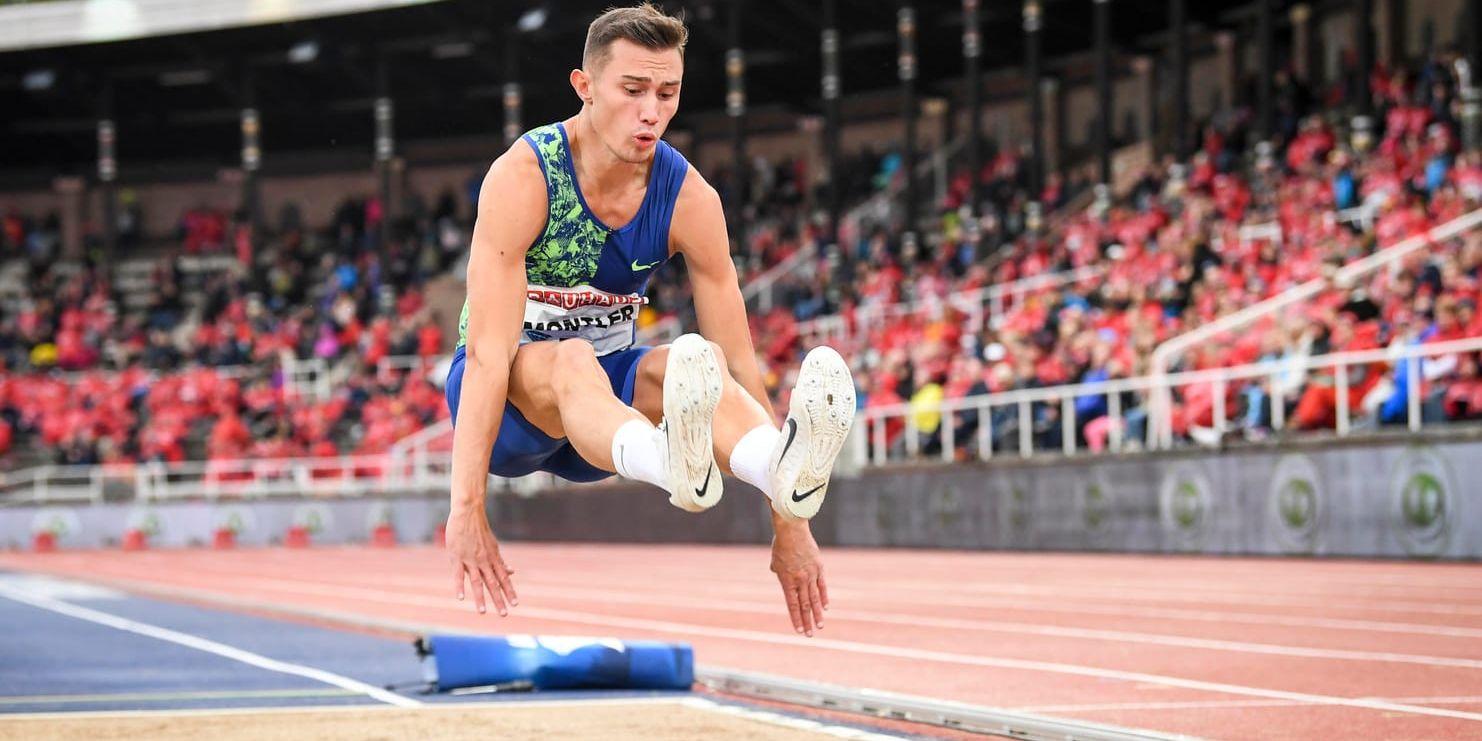 Knäskadade Thobias Montler missar Diamond League i Lausanne 5 juli, men satsar på comeback i lag-EM i Polen. Arkivbild.