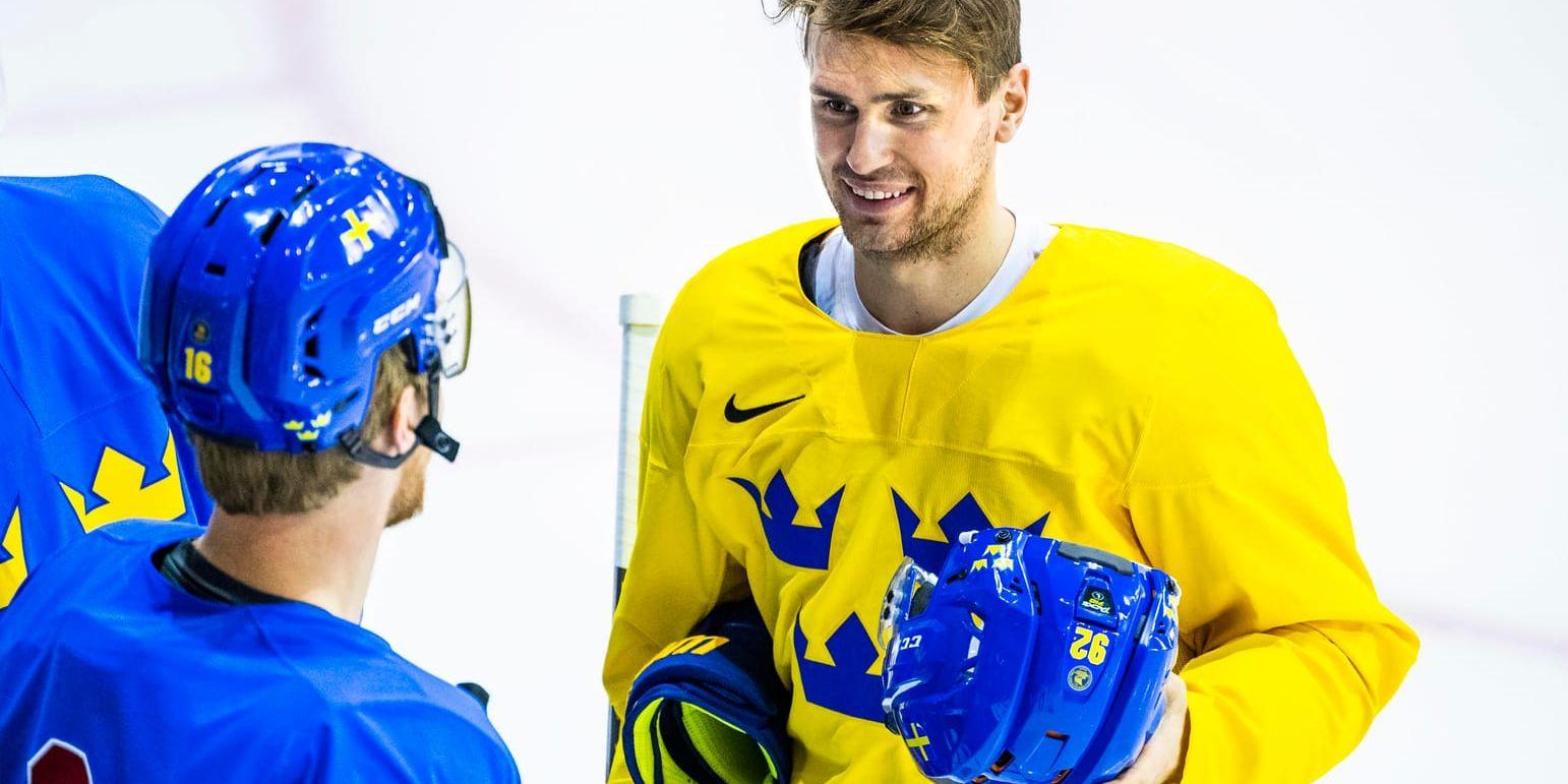 Marcus Krüger under Tre Kronors träning i Bratislava.