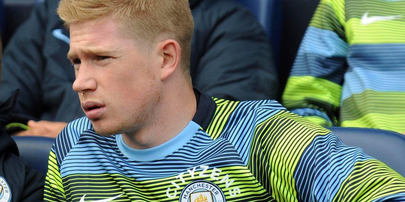 Manchester Citys Kevin De Bruyne får följa fler matcher från sidan av planen sedan han blivit knäskadad igen. Arkivbild.