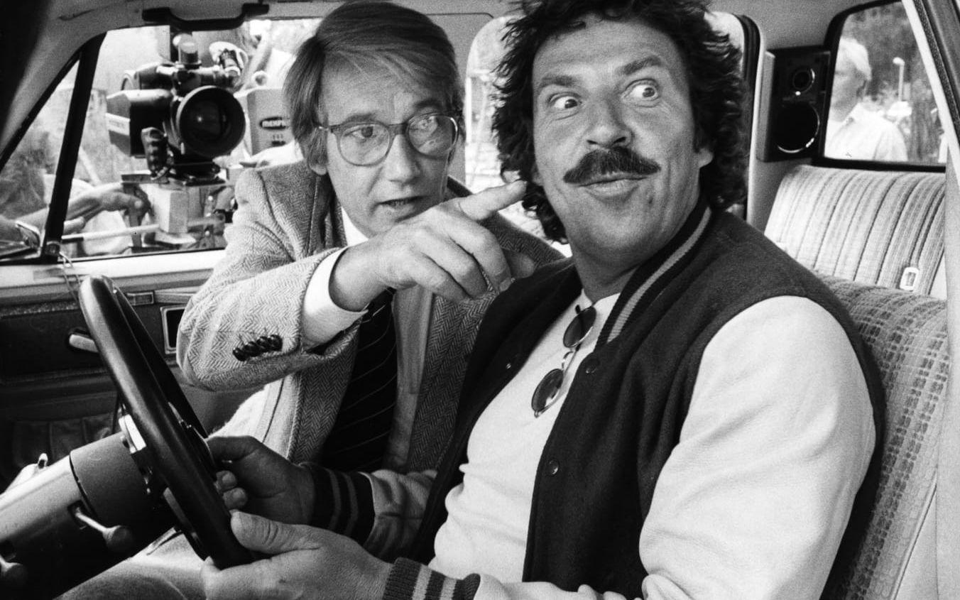 Gösta Ekman som Gary och Janne "Loffe" Carlsson som Lasse i filmen "Gräsänklingar" från 1982. Bild: Leif R Jansson / SvD / TT