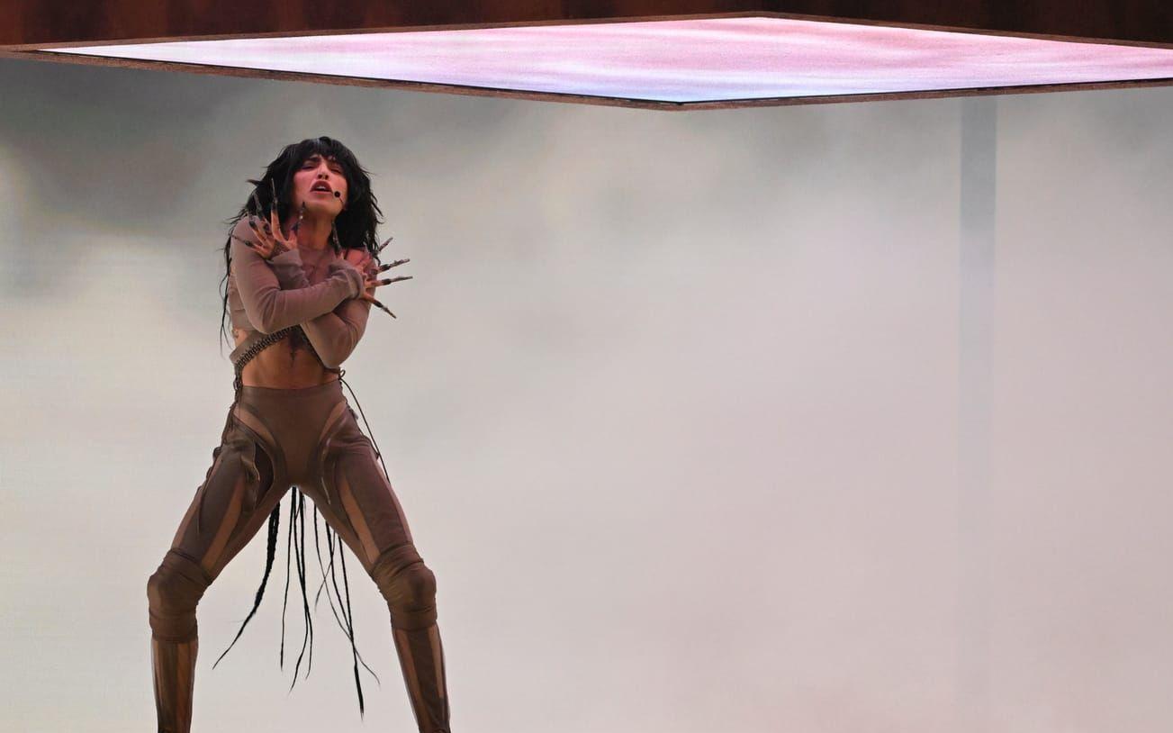 Loreen med sitt bidrag "Tattoo" under tisdagens semifinal i Eurovision Song Contest i Liverpool.